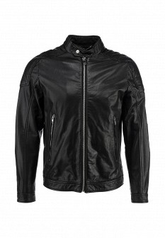 Куртка кожаная Diesel, цвет: черный. Артикул: DI303EMDRJ97. Мужская одежда / Верхняя одежда / Кожаные куртки