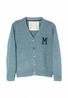 Кардиган Mango Kids, цвет: голубой. Артикул: MA018EGCVW57. Детская одежда / Одежда для девочек / Джемперы и кардиганы / Кардиганы